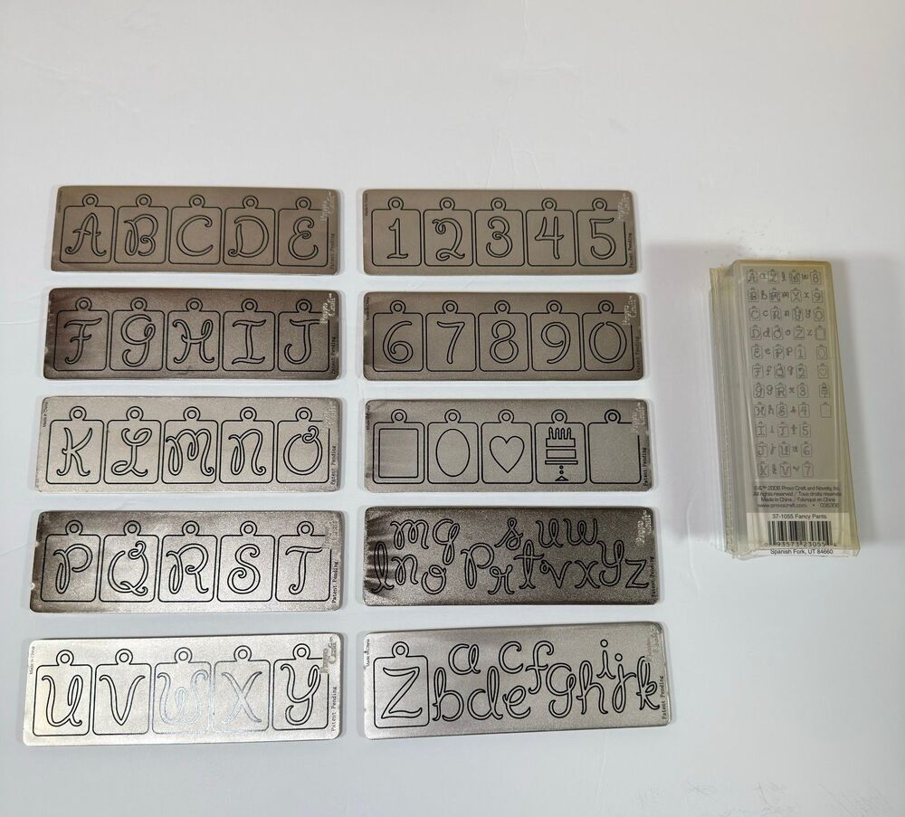 Cuttlebug Provo Craft FANCY PANTS 10 Alphabet Dies Set Letters Numbers 37-1055